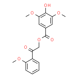 ChemSpider 2D Image | 2-(2-Methoxyphenyl)-2-oxoethyl 4-hydroxy-3,5-dimethoxybenzoate | C18H18O7