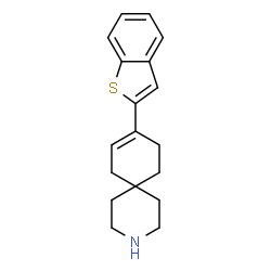 ChemSpider 2D Image | 9-(1-Benzothiophen-2-yl)-3-azaspiro[5.5]undec-8-ene | C18H21NS