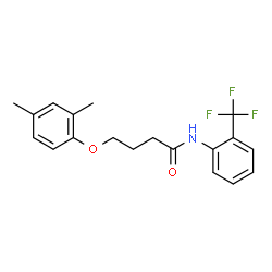 ChemSpider 2D Image | 4-(2,4-Dimethylphenoxy)-N-[2-(trifluoromethyl)phenyl]butanamide | C19H20F3NO2