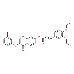 ChemSpider 2D Image | 3-(3-Methylphenoxy)-4-oxo-4H-chromen-7-yl (2E)-3-(3,4-diethoxyphenyl)acrylate | C29H26O7
