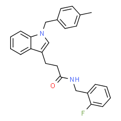 ChemSpider 2D Image | N-(2-Fluorobenzyl)-3-[1-(4-methylbenzyl)-1H-indol-3-yl]propanamide | C26H25FN2O