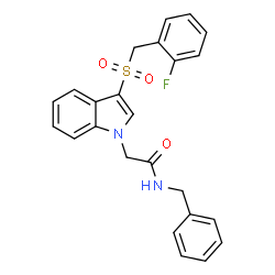 ChemSpider 2D Image | N-Benzyl-2-{3-[(2-fluorobenzyl)sulfonyl]-1H-indol-1-yl}acetamide | C24H21FN2O3S