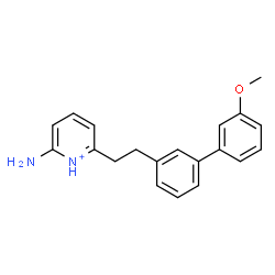 ChemSpider 2D Image | 2-Amino-6-[2-(3'-methoxy-3-biphenylyl)ethyl]pyridinium | C20H21N2O