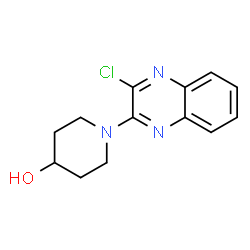 ChemSpider 2D Image | 1-(3-Chloro-2-quinoxalinyl)-4-piperidinol | C13H14ClN3O