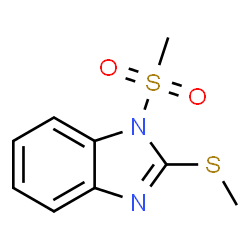 ChemSpider 2D Image | 2-(Methylsulfanyl)-1-(methylsulfonyl)-1H-benzimidazole | C9H10N2O2S2