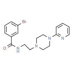 ChemSpider 2D Image | 3-Bromo-N-{2-[4-(2-pyridinyl)-1-piperazinyl]ethyl}benzamide | C18H21BrN4O