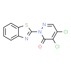 ChemSpider 2D Image | 2-(1,3-Benzothiazol-2-yl)-4,5-dichloro-3(2H)-pyridazinone | C11H5Cl2N3OS