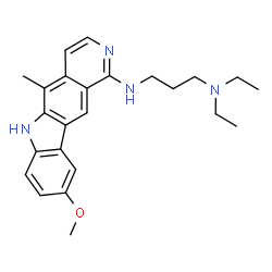 ChemSpider 2D Image | N,N-Diethyl-N'-(9-methoxy-5-methyl-6H-pyrido[4,3-b]carbazol-1-yl)-1,3-propanediamine | C24H30N4O