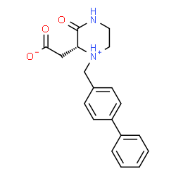 ChemSpider 2D Image | [(2R)-1-(4-Biphenylylmethyl)-3-oxopiperazin-1-ium-2-yl]acetate | C19H20N2O3