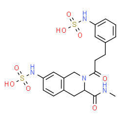 ChemSpider 2D Image | (3-{3-[3-(Methylcarbamoyl)-7-(sulfoamino)-3,4-dihydro-2(1H)-isoquinolinyl]-3-oxopropyl}phenyl)sulfamic acid | C20H24N4O8S2