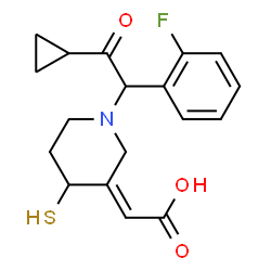 ChemSpider 2D Image | (2E)-{1-[2-Cyclopropyl-1-(2-fluorophenyl)-2-oxoethyl]-4-sulfanyl-3-piperidinylidene}acetic acid | C18H20FNO3S