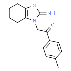 ChemSpider 2D Image | 2-(2-imino-4,5,6,7-tetrahydro-1,3-benzothiazol-3-yl)-1-(4-methylphenyl)ethanone | C16H18N2OS