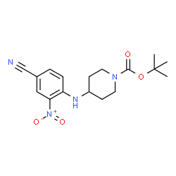 ChemSpider 2D Image | tert-Butyl 4-((4-cyano-2-nitrophenyl)amino)piperidine-1-carboxylate | C17H22N4O4
