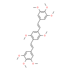 ChemSpider 2D Image | 1,1'-[(2,5-Dimethoxy-1,4-phenylene)di(E)-2,1-ethenediyl]bis(3,4,5-trimethoxybenzene) | C30H34O8