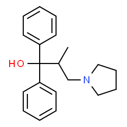 ChemSpider 2D Image | 2-Methyl-1,1-diphenyl-3-(1-pyrrolidinyl)-1-propanol | C20H25NO