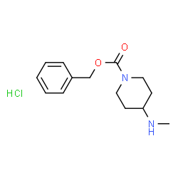 ChemSpider 2D Image | Benzyl 4-(methylamino)piperidine-1-carboxylate hydrochloride | C14H21ClN2O2