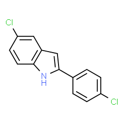 ChemSpider 2D Image | 5-Chloro-2-(4-chlorophenyl)-1H-indole | C14H9Cl2N