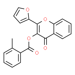 ChemSpider 2D Image | 2-(2-Furyl)-4-oxo-4H-chromen-3-yl 2-methylbenzoate | C21H14O5
