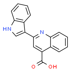 ChemSpider 2D Image | 2-(1H-Indol-3-yl)-4-quinolinecarboxylic acid | C18H12N2O2