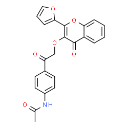 ChemSpider 2D Image | N-[4-({[2-(2-Furyl)-4-oxo-4H-chromen-3-yl]oxy}acetyl)phenyl]acetamide | C23H17NO6