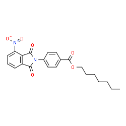 ChemSpider 2D Image | Heptyl 4-(4-nitro-1,3-dioxo-1,3-dihydro-2H-isoindol-2-yl)benzoate | C22H22N2O6