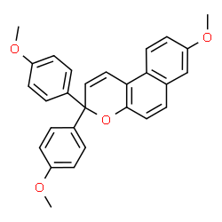 ChemSpider 2D Image | 8-Methoxy-3,3-bis(4-methoxyphenyl)-3H-benzo[f]chromene | C28H24O4