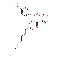 ChemSpider 2D Image | 2-(4-Methoxyphenyl)-4-oxo-4H-chromen-3-yl decanoate | C26H30O5