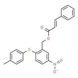 ChemSpider 2D Image | 2-[(4-Methylphenyl)sulfanyl]-5-nitrobenzyl (2E)-3-phenylacrylate | C23H19NO4S