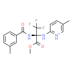 ChemSpider 2D Image | Methyl 3,3,3-trifluoro-2-[(3-methylbenzoyl)amino]-N-(5-methyl-2-pyridiniumyl)-L-alaninate | C18H19F3N3O3
