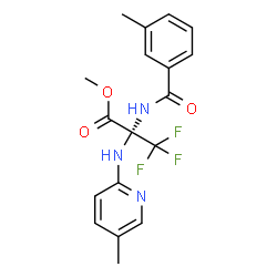 ChemSpider 2D Image | Methyl 3,3,3-trifluoro-2-[(3-methylbenzoyl)amino]-N-(5-methyl-2-pyridinyl)-D-alaninate | C18H18F3N3O3