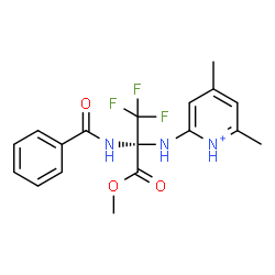 ChemSpider 2D Image | Methyl 2-(benzoylamino)-N-(4,6-dimethyl-2-pyridiniumyl)-3,3,3-trifluoro-D-alaninate | C18H19F3N3O3