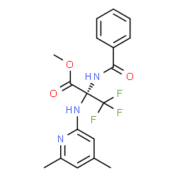 ChemSpider 2D Image | Methyl 2-(benzoylamino)-N-(4,6-dimethyl-2-pyridinyl)-3,3,3-trifluoro-D-alaninate | C18H18F3N3O3
