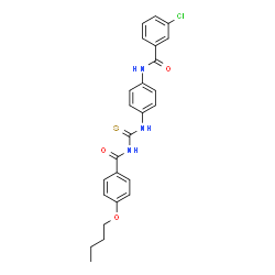 ChemSpider 2D Image | N-(4-{[(4-Butoxybenzoyl)carbamothioyl]amino}phenyl)-3-chlorobenzamide | C25H24ClN3O3S