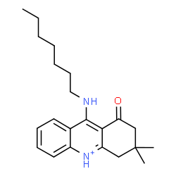 ChemSpider 2D Image | 9-(Heptylamino)-3,3-dimethyl-1-oxo-1,2,3,4-tetrahydroacridinium | C22H31N2O