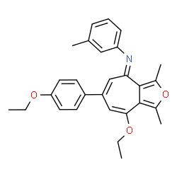 ChemSpider 2D Image | (4E)-8-Ethoxy-6-(4-ethoxyphenyl)-1,3-dimethyl-N-(3-methylphenyl)-4H-cyclohepta[c]furan-4-imine | C28H29NO3