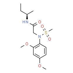 ChemSpider 2D Image | N-[(2R)-2-Butanyl]-N~2~-(2,4-dimethoxyphenyl)-N~2~-(methylsulfonyl)glycinamide | C15H24N2O5S