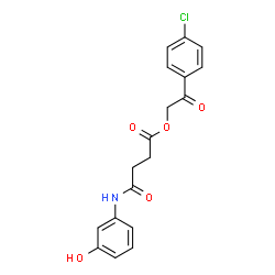 ChemSpider 2D Image | 2-(4-CHLOROPHENYL)-2-OXOETHYL 3-[(3-HYDROXYPHENYL)CARBAMOYL]PROPANOATE | C18H16ClNO5