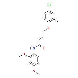 ChemSpider 2D Image | 4-(4-Chloro-2-methylphenoxy)-N-(2,4-dimethoxyphenyl)butanamide | C19H22ClNO4