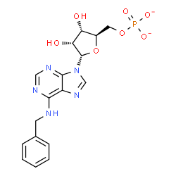 ChemSpider 2D Image | N-Benzyl-9-(5-O-phosphonato-alpha-D-ribofuranosyl)-9H-purin-6-amine | C17H18N5O7P