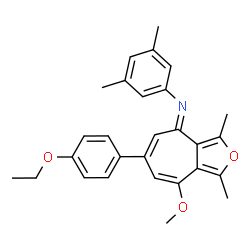 ChemSpider 2D Image | (4E)-N-(3,5-Dimethylphenyl)-6-(4-ethoxyphenyl)-8-methoxy-1,3-dimethyl-4H-cyclohepta[c]furan-4-imine | C28H29NO3