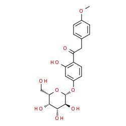 ChemSpider 2D Image | 3-Hydroxy-4-[(4-methoxyphenyl)acetyl]phenyl beta-L-galactopyranoside | C21H24O9
