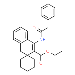 ChemSpider 2D Image | Ethyl 4'-[(phenylacetyl)amino]-1'H-spiro[cyclohexane-1,2'-naphthalene]-3'-carboxylate | C26H29NO3