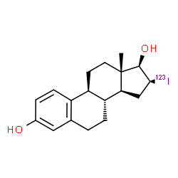 ChemSpider 2D Image | (16alpha,17beta)-16-(~123~I)Iodoestra-1,3,5(10)-triene-3,17-diol | C18H23123IO2