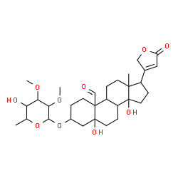 ChemSpider 2D Image | 3-[(6-Deoxy-2,3-di-O-methylhexopyranosyl)oxy]-5,14-dihydroxy-19-oxocard-20(22)-enolide | C31H46O10
