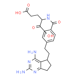 ChemSpider 2D Image | N-{4-[2-(2,4-Diamino-6,7-dihydro-5H-cyclopenta[d]pyrimidin-5-yl)ethyl]benzoyl}glutamic acid | C21H25N5O5
