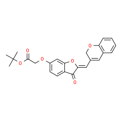 ChemSpider 2D Image | tert-Butyl {[(2Z)-2-(2H-chromen-3-ylmethylene)-3-oxo-2,3-dihydro-1-benzofuran-6-yl]oxy}acetate | C24H22O6