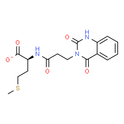 ChemSpider 2D Image | (2S)-2-{[3-(2,4-Dioxo-1,4-dihydro-3(2H)-quinazolinyl)propanoyl]amino}-4-(methylsulfanyl)butanoate | C16H18N3O5S