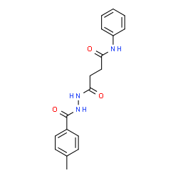 ChemSpider 2D Image | 4-[2-(4-Methylbenzoyl)hydrazino]-4-oxo-N-phenylbutanamide | C18H19N3O3