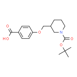 ChemSpider 2D Image | 4-({1-[(TERT-BUTOXY)CARBONYL]PIPERIDIN-3-YL}METHOXY)BENZOIC ACID | C18H25NO5