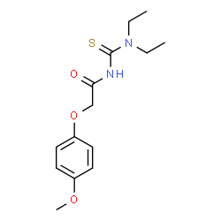 ChemSpider 2D Image | 3,3-diethyl-1-[2-(4-methoxyphenoxy)acetyl]thiourea | C14H20N2O3S